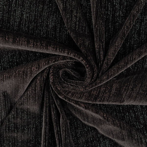Metallic Velvet gerippt, schwarz silber