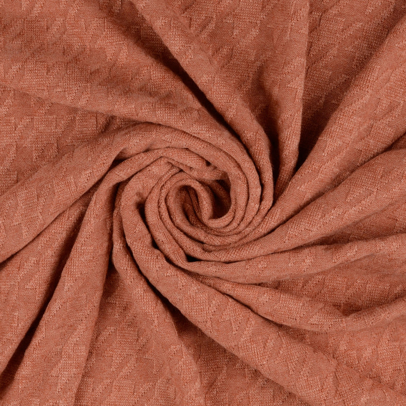 Strickstoff Hahnentritt apricot