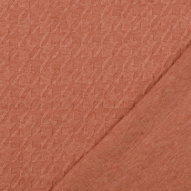Strickstoff Hahnentritt apricot