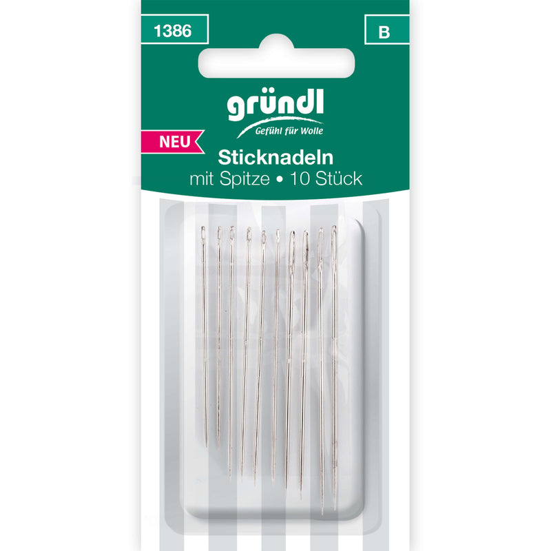 Sticknadeln mit Spitze, 10 Nadeln, versch. Größen
