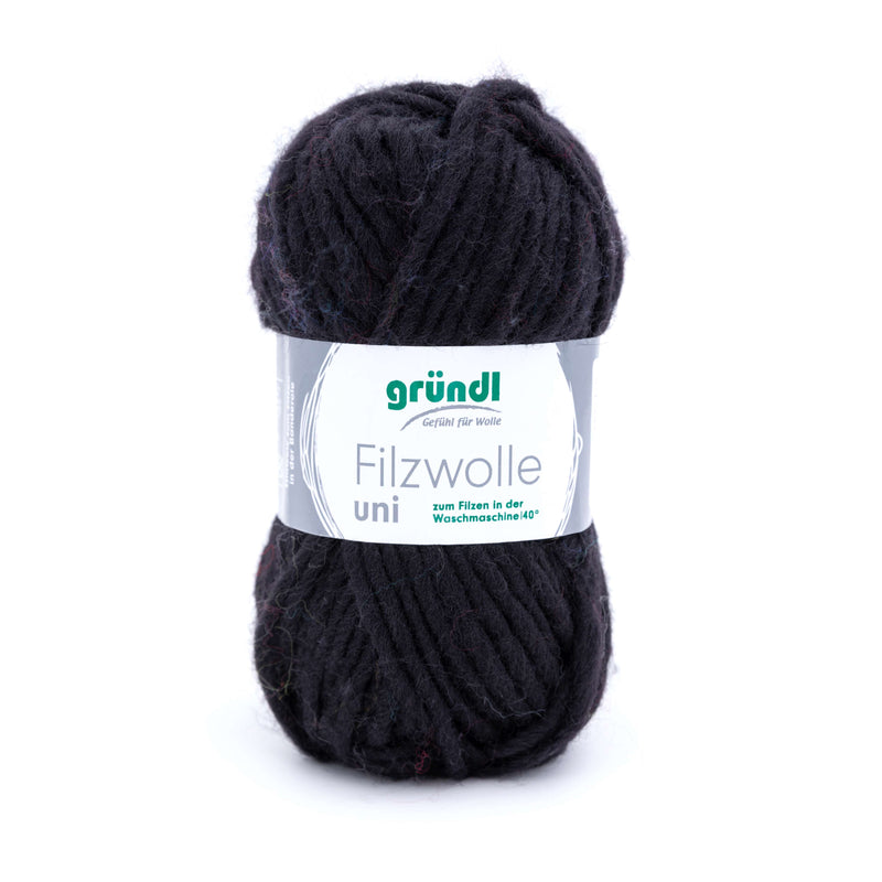 Handstrickgarn Filzwolle uni