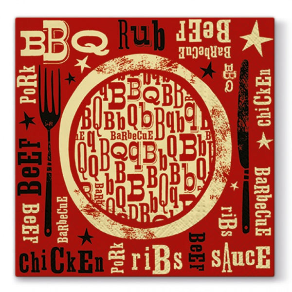 Premium Servietten 20er 'BBQ - Grillen', 3lagig