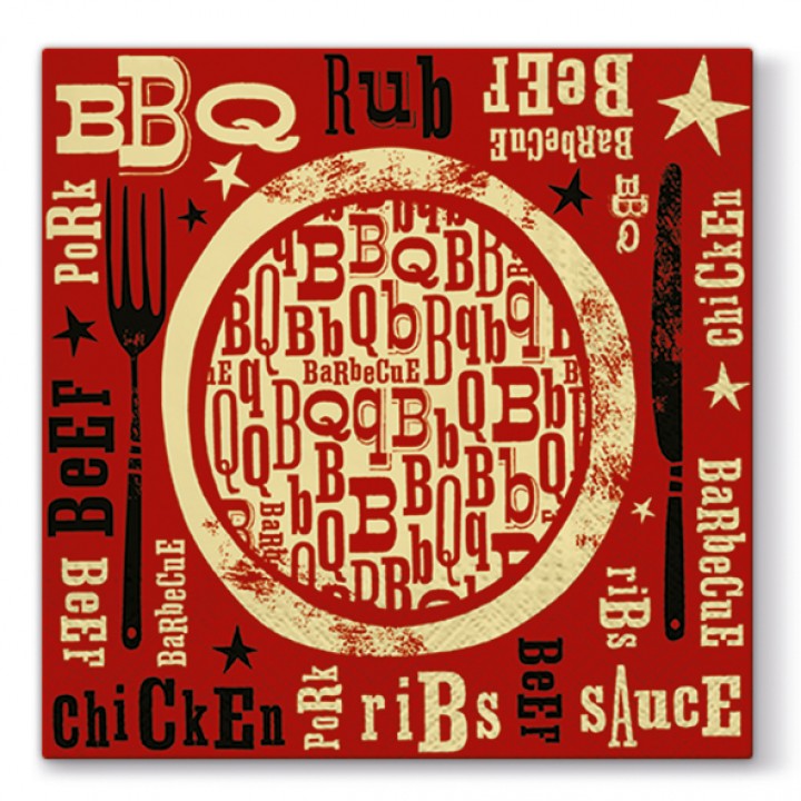 Premium Servietten 20er 'BBQ - Grillen', 3lagig